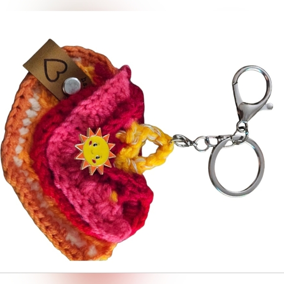 Handcrafted Multicolored Keychain Sun Enamel pins Zipper Pull or backpack charm - Picture 9 of 17